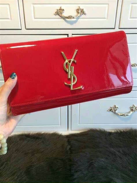 red patent ysl clutch|saint laurent evening clutch.